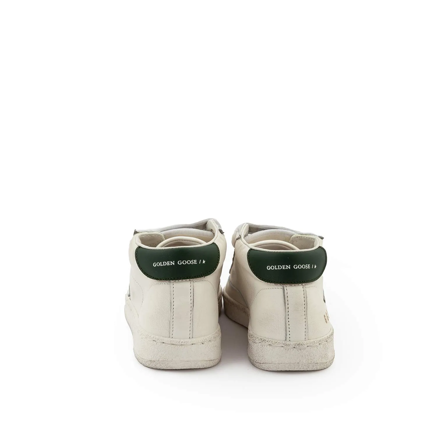 Golden Goose White And Dark Green June Sneakers For Baby Boy