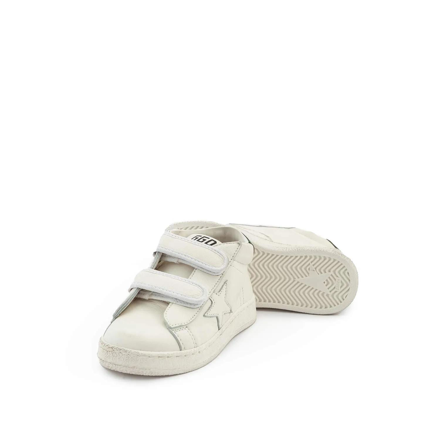 Golden Goose White And Dark Green June Sneakers For Baby Boy