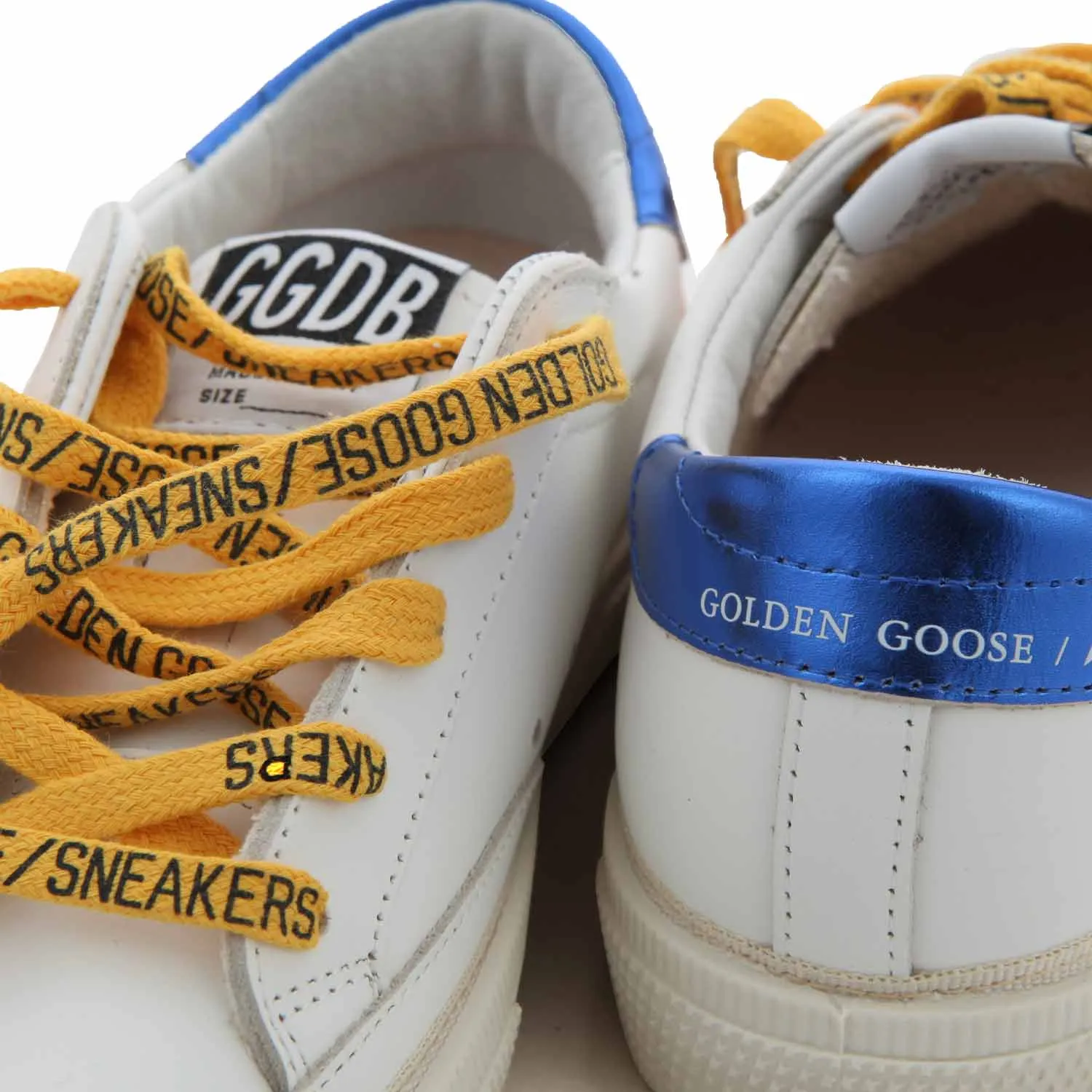 Golden Goose White Sstar Sneakers With Orange Star For Jr