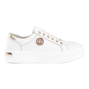 Goodin White leather sneakers with a thick sole