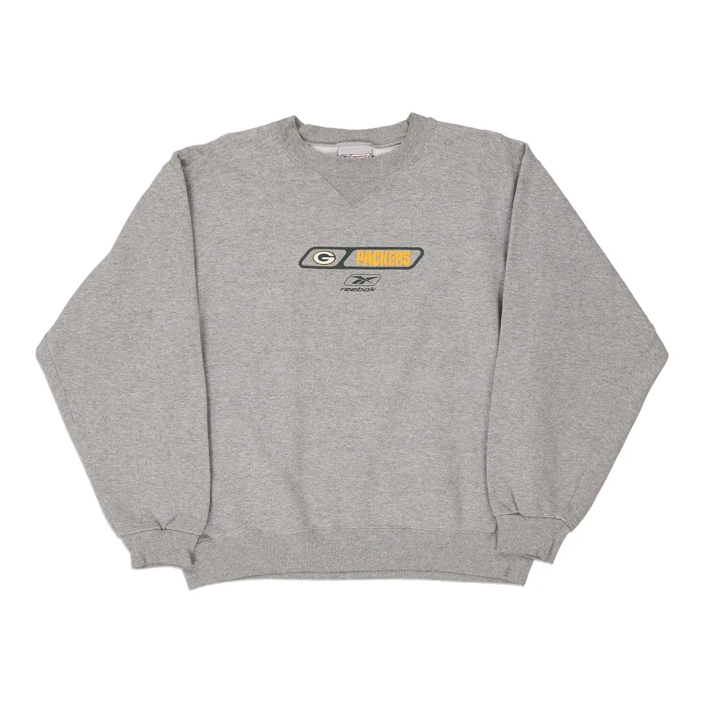 Green Bay Packers Reebok NFL Sweatshirt - Medium Grey Cotton Blend