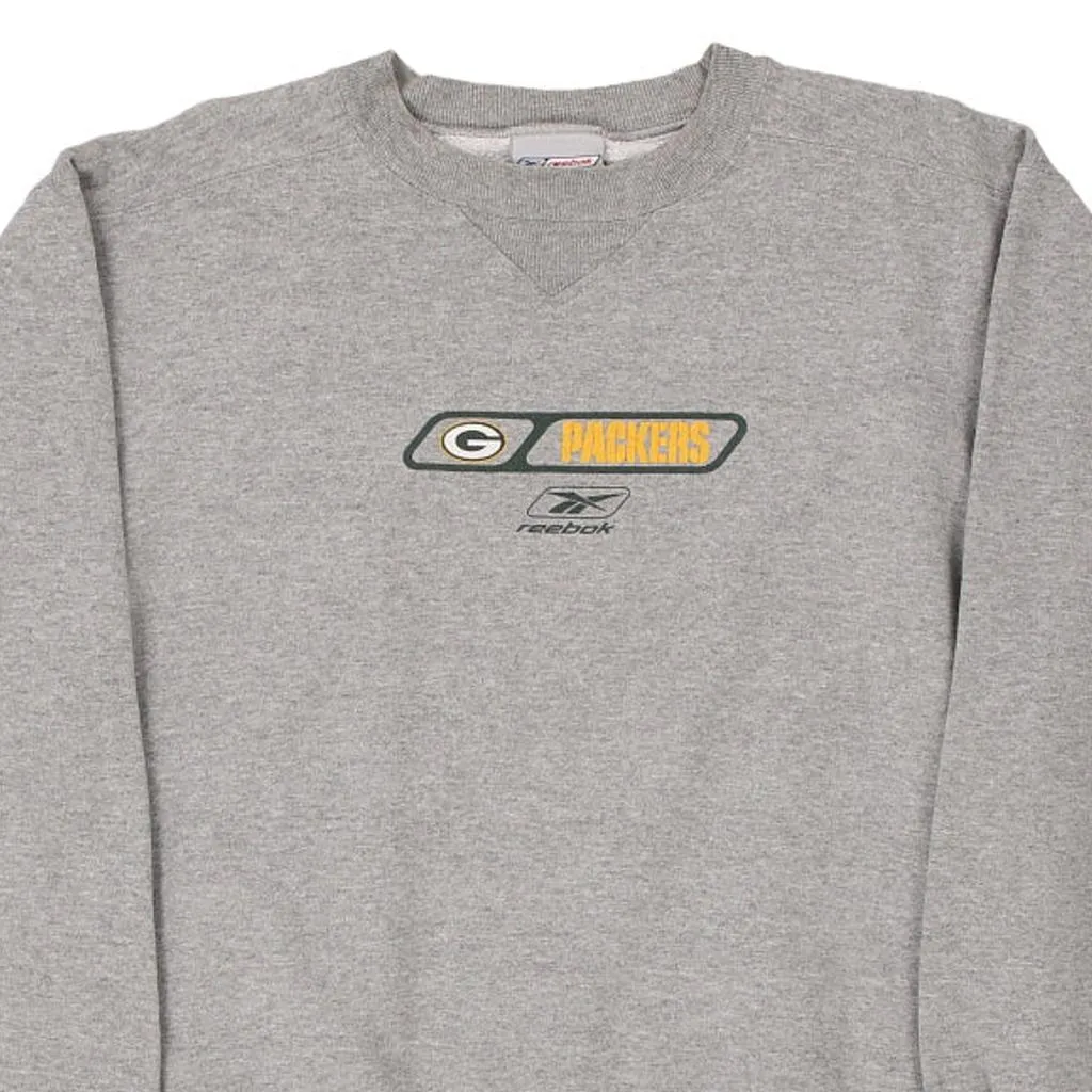 Green Bay Packers Reebok NFL Sweatshirt - Medium Grey Cotton Blend