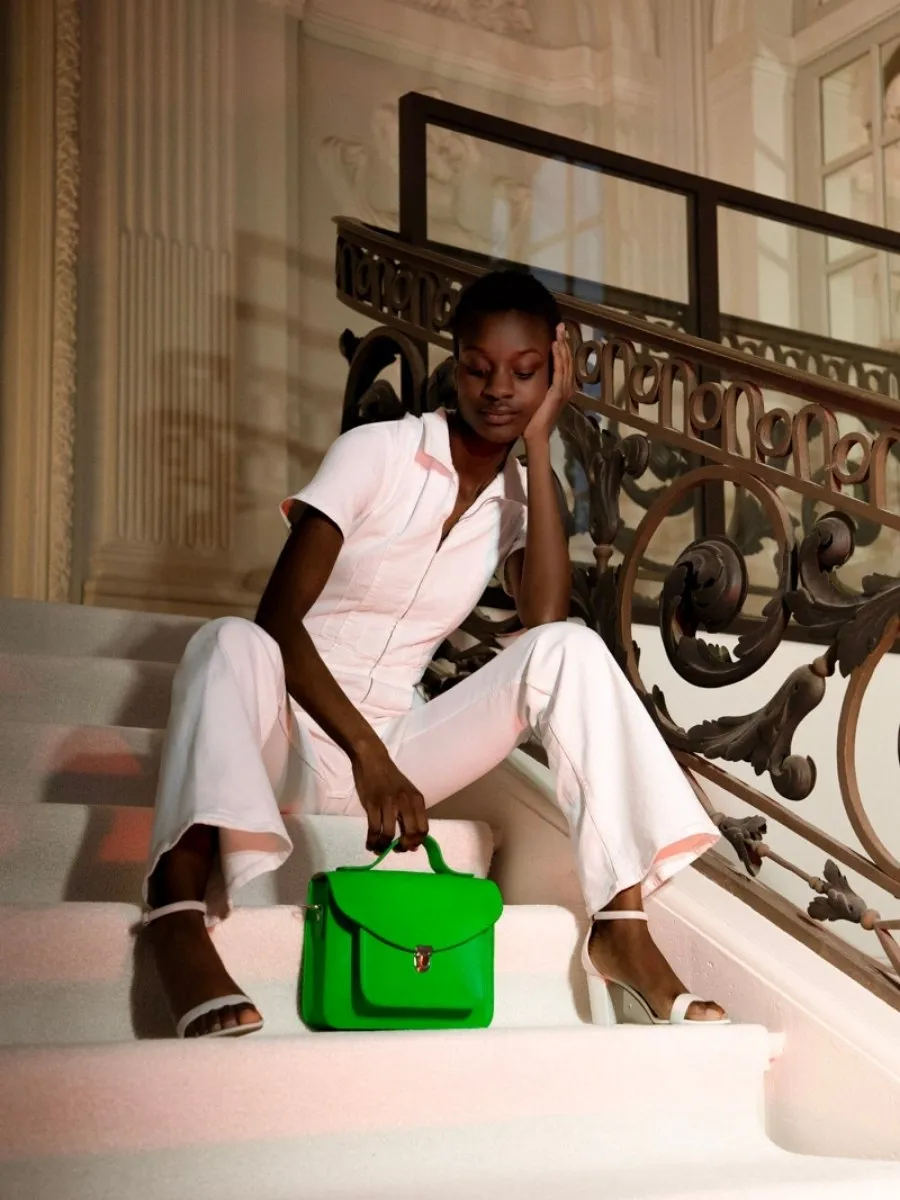 Green Leather Handbag for Women - Mademoiselle George Neon Green | PAUL MARIUS