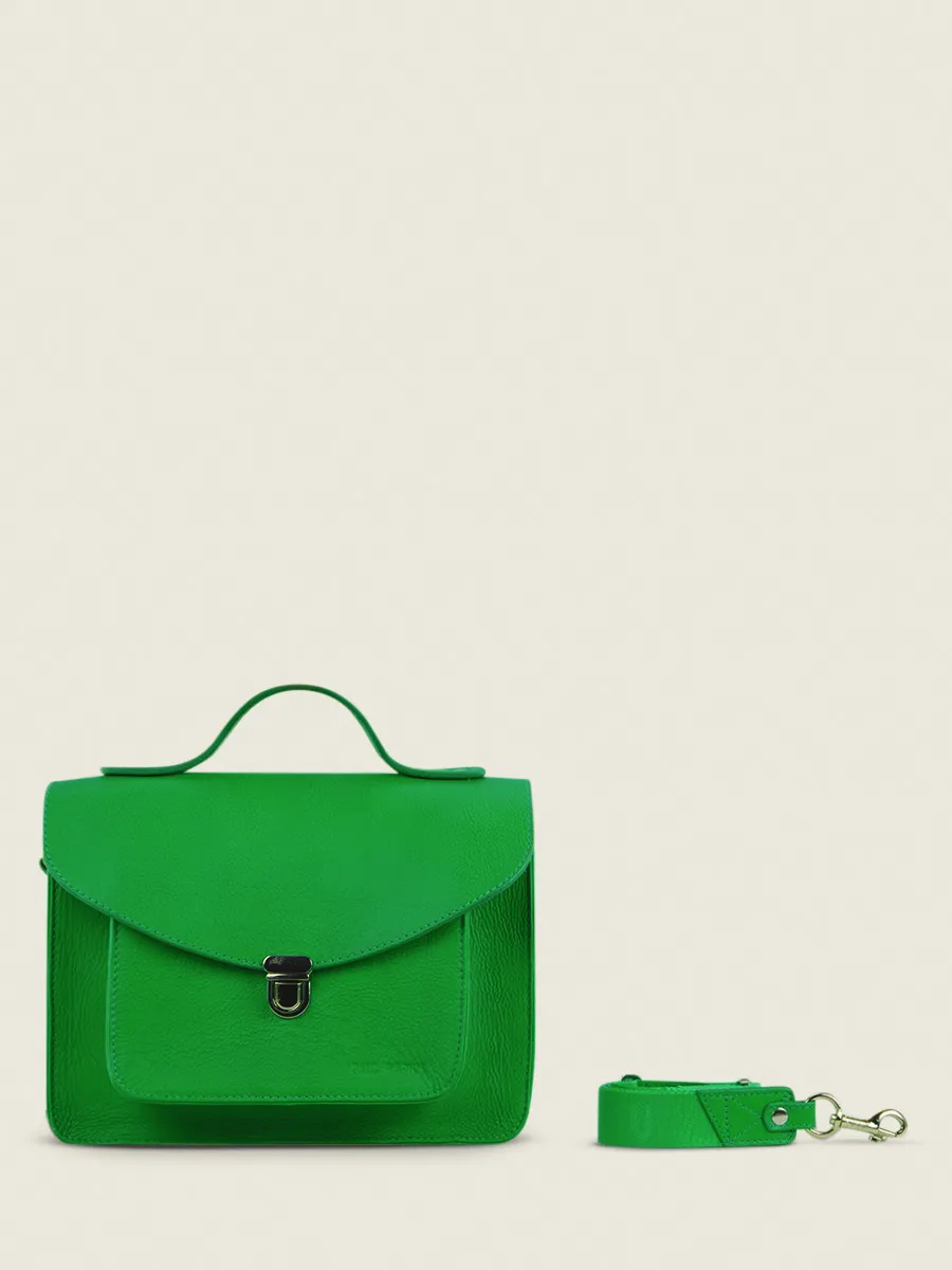 Green Leather Handbag for Women - Mademoiselle George Neon Green | PAUL MARIUS