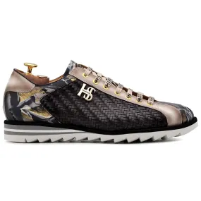 Harris Firenze 1913 Weave Leather Sneakers Black