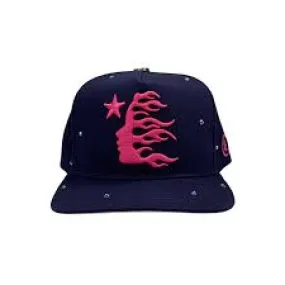 Hellstar Rhinestone Snapback Hat Navy