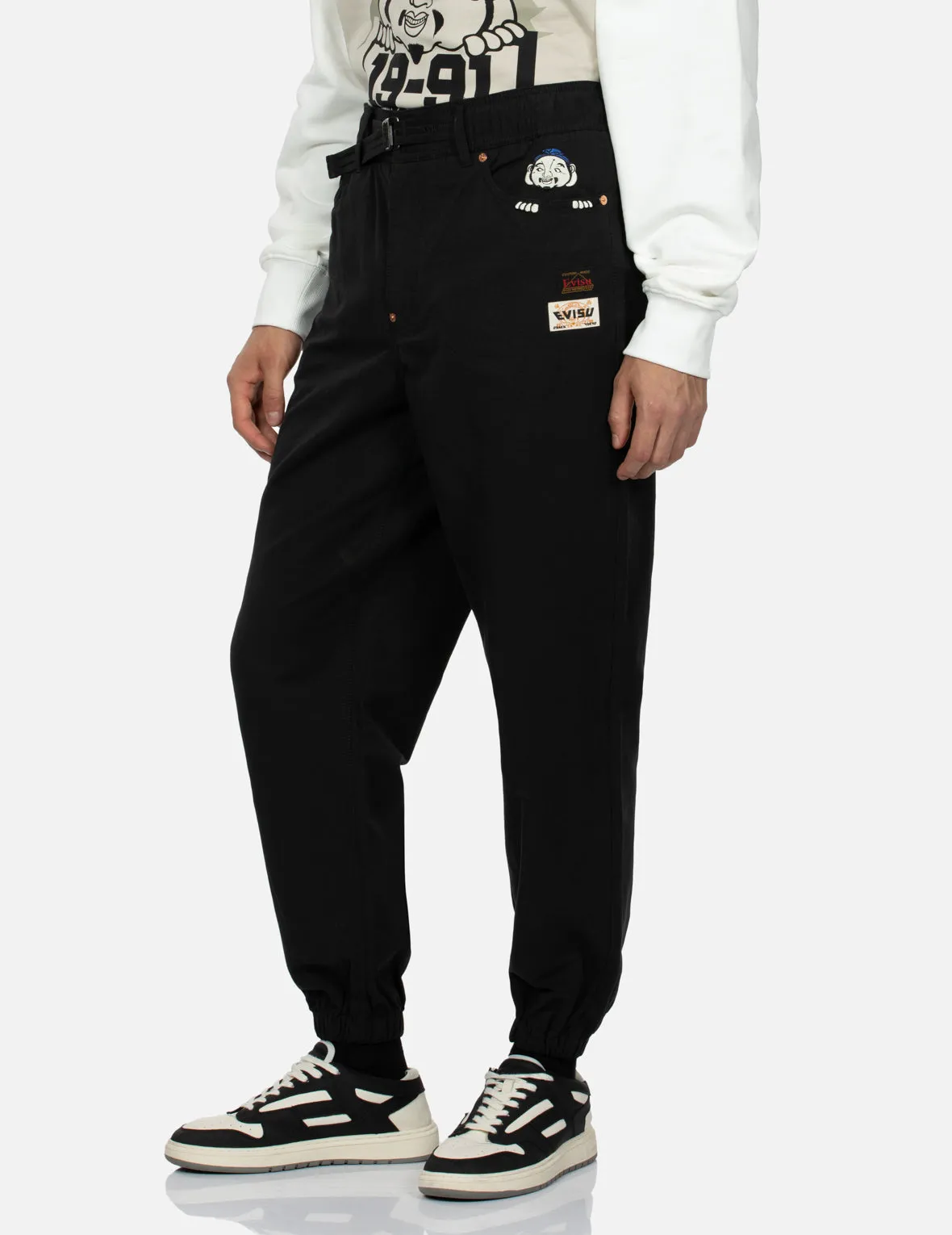 Hide-and-Seek Godhead and Seagull Embroidery Loose Fit Joggers