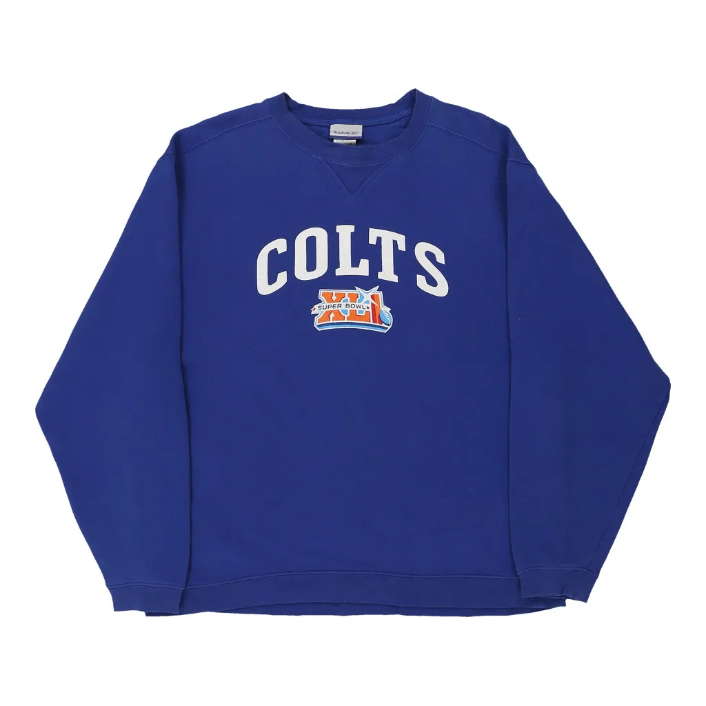 Indianapolis Colts Reebok NFL Sweatshirt - Large Blue Cotton Blend