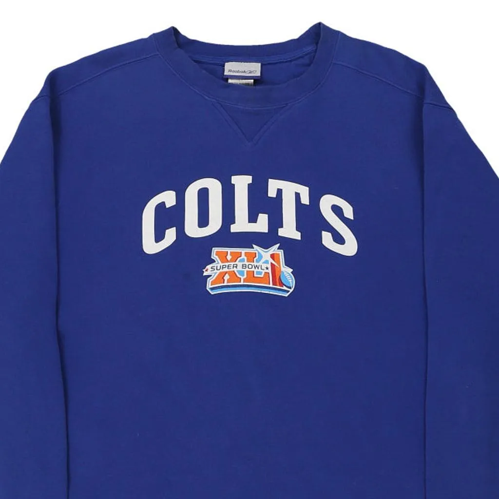 Indianapolis Colts Reebok NFL Sweatshirt - Large Blue Cotton Blend