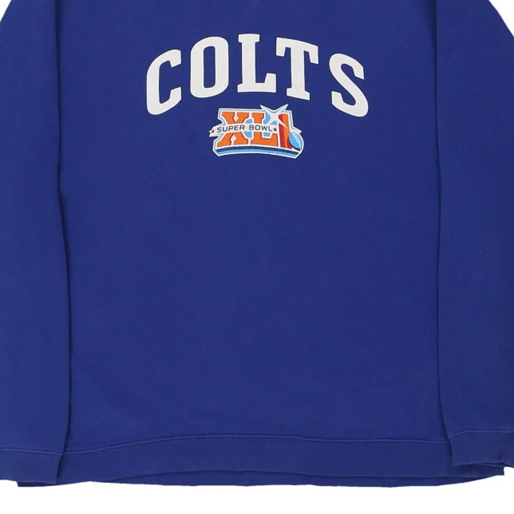 Indianapolis Colts Reebok NFL Sweatshirt - Large Blue Cotton Blend