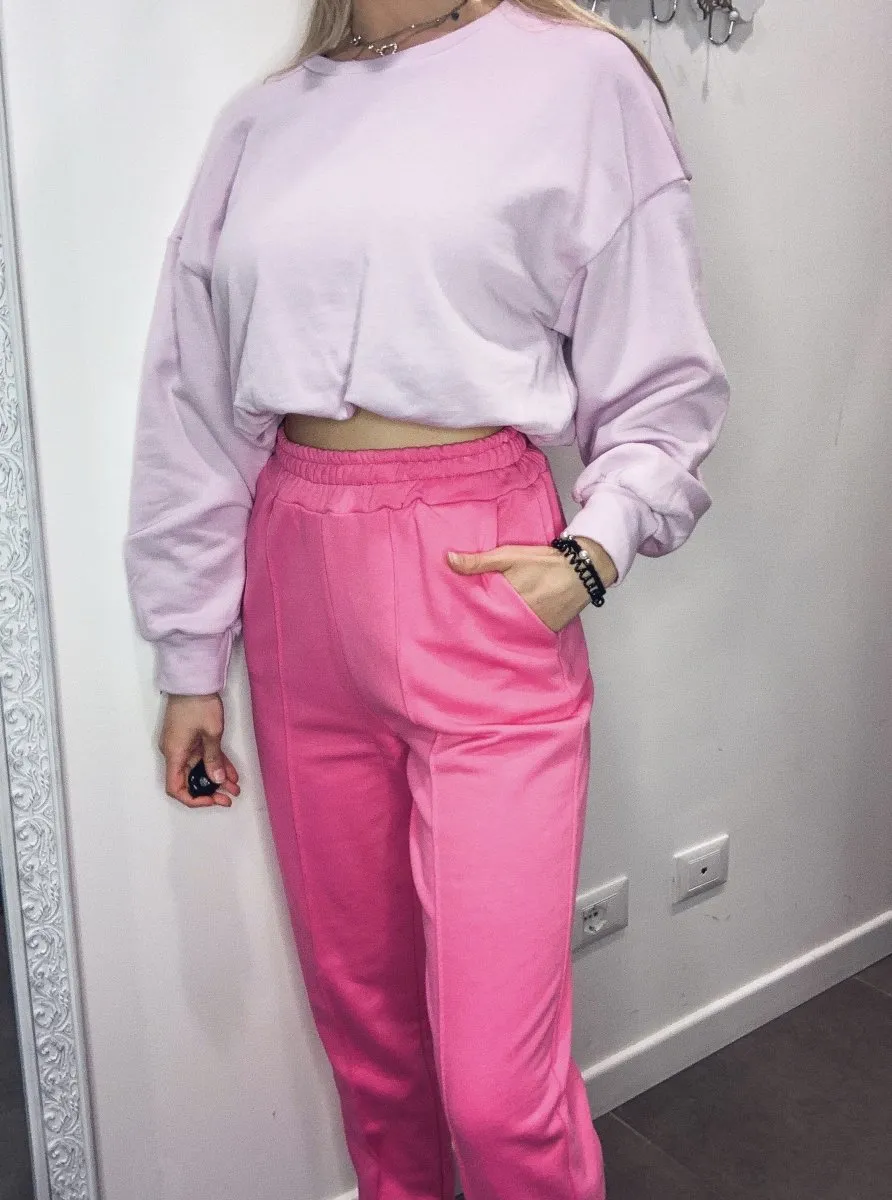 Joggers fucsia con cucitura