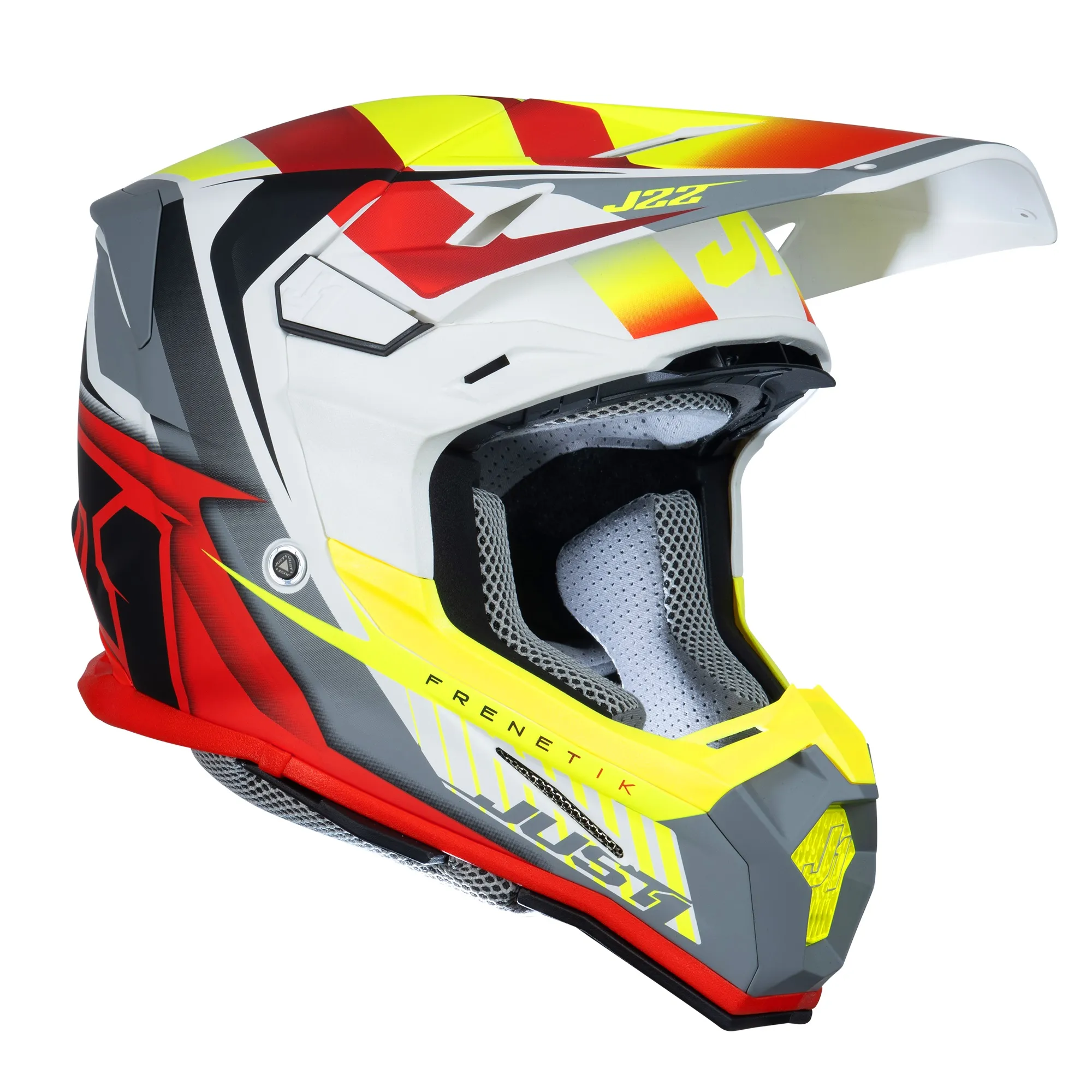 Just1 J22 Frenetik Helmet - Yellow/Red/White