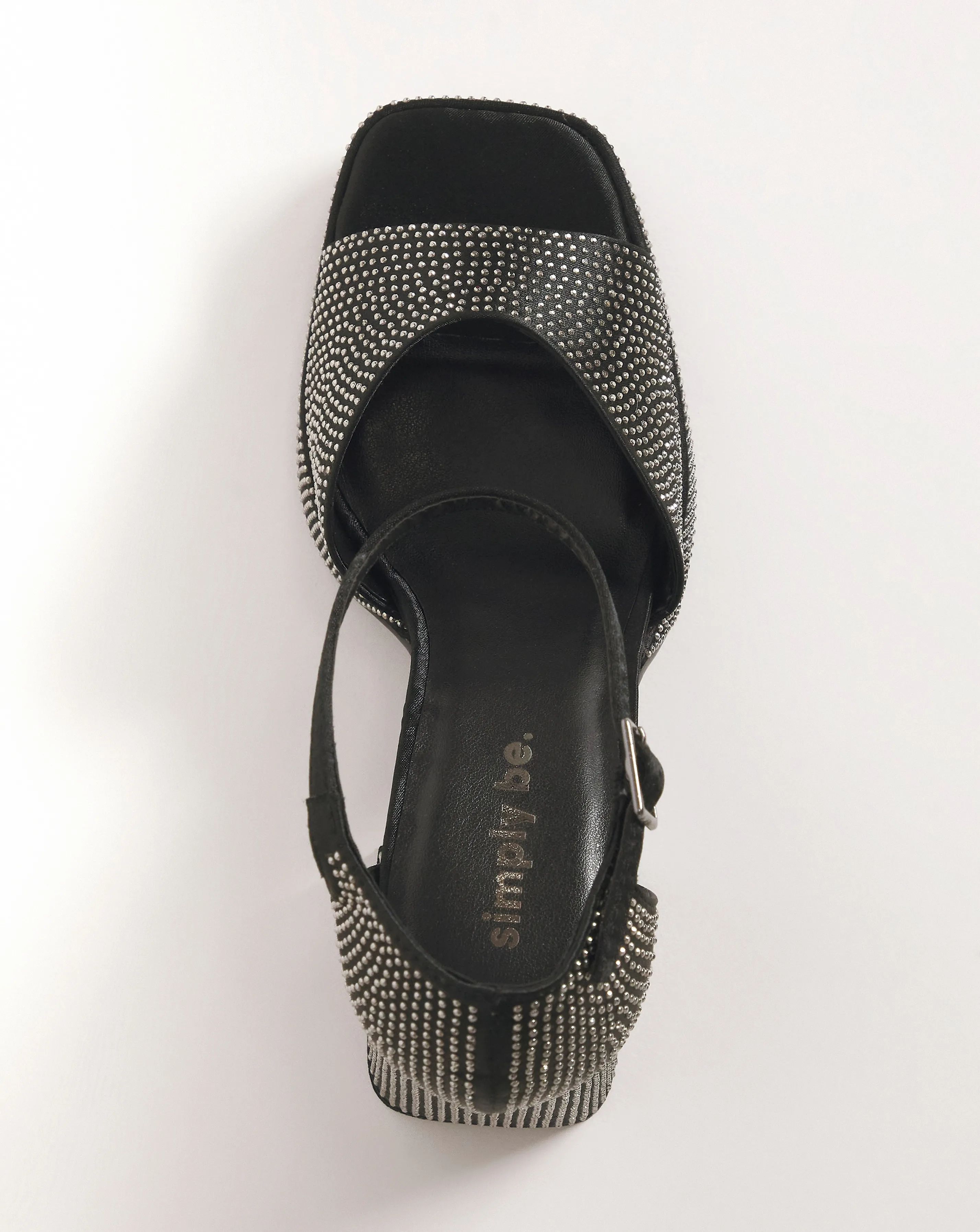 Khloe Diamante Platform Heeled Sandals Wide Fit | Simply Be