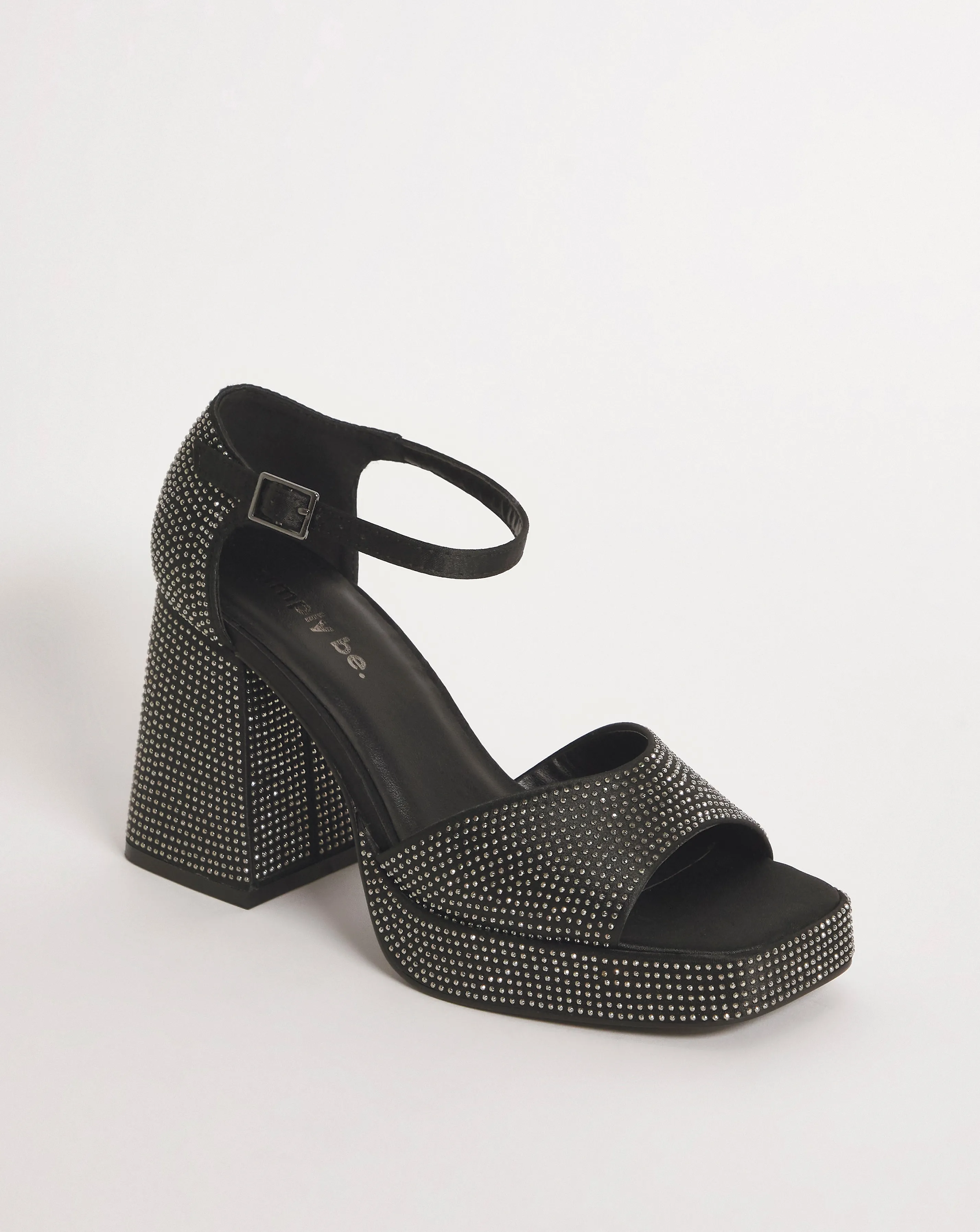 Khloe Diamante Platform Heeled Sandals Wide Fit | Simply Be