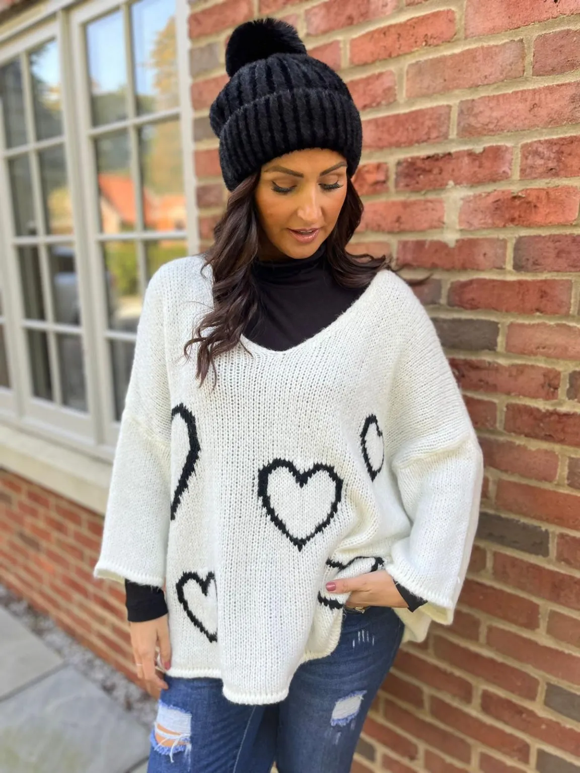 Knitted Heart Jumper Norah