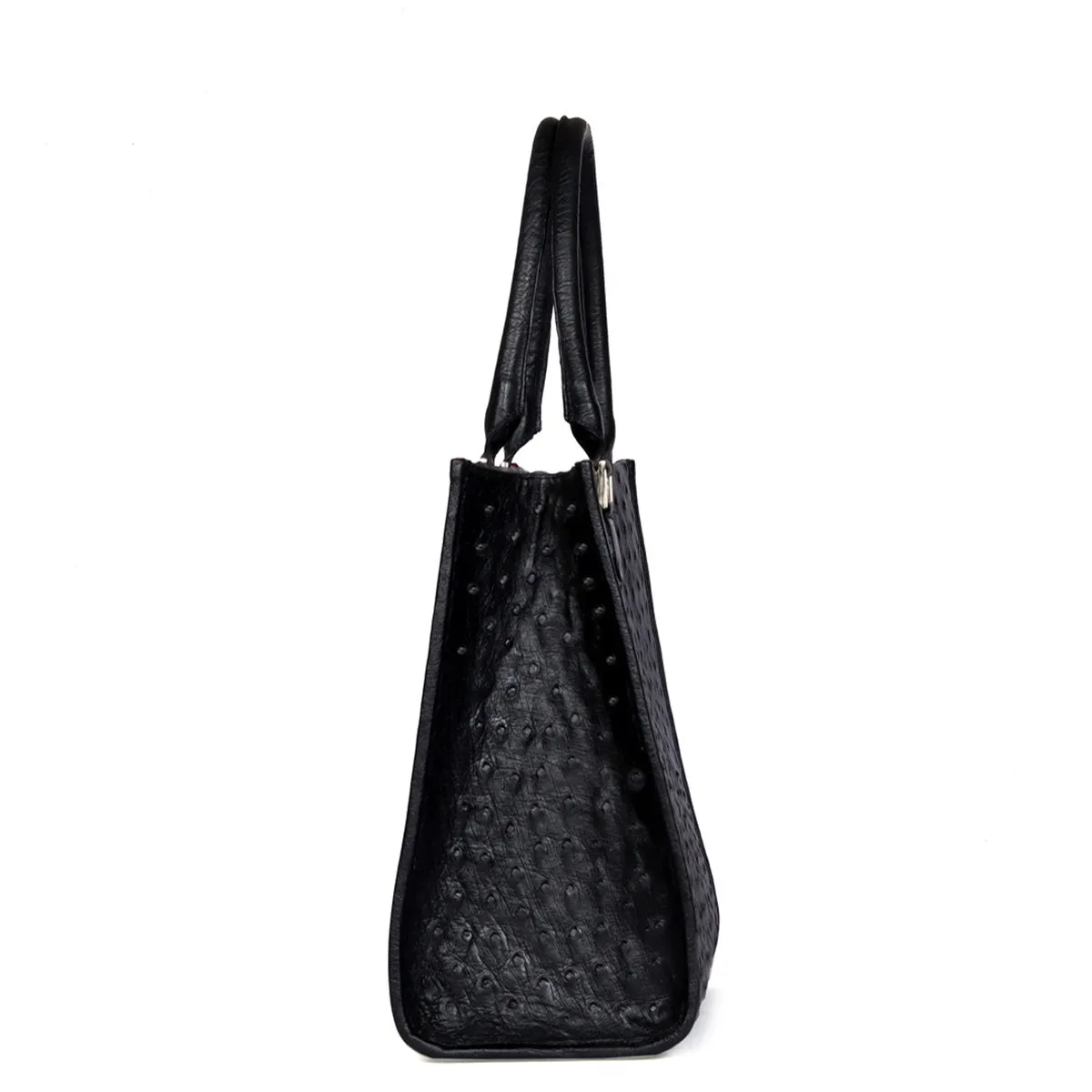 Large Hand Bag/Shopping Bag in Black Real Ostrich Leather