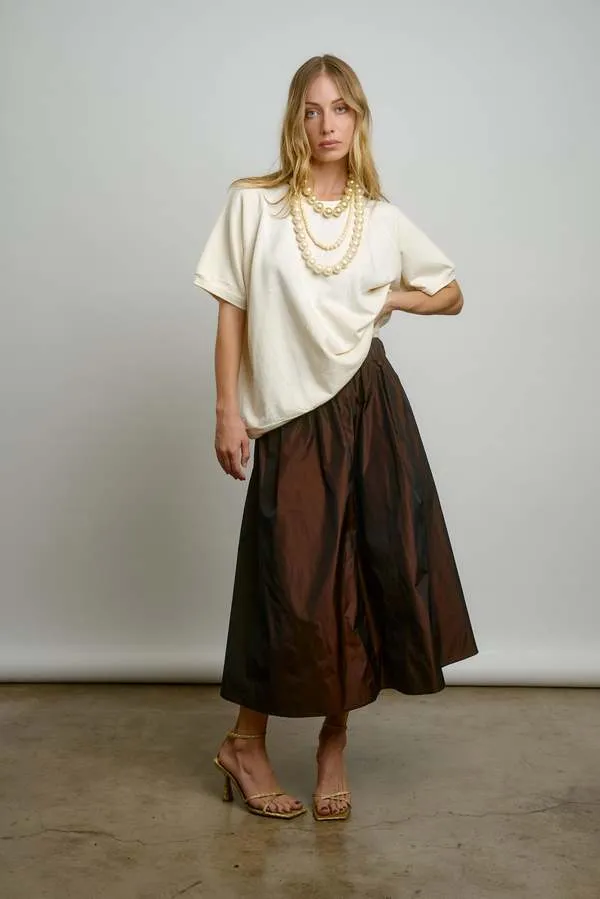 Le Skirt - Brown Taffeta