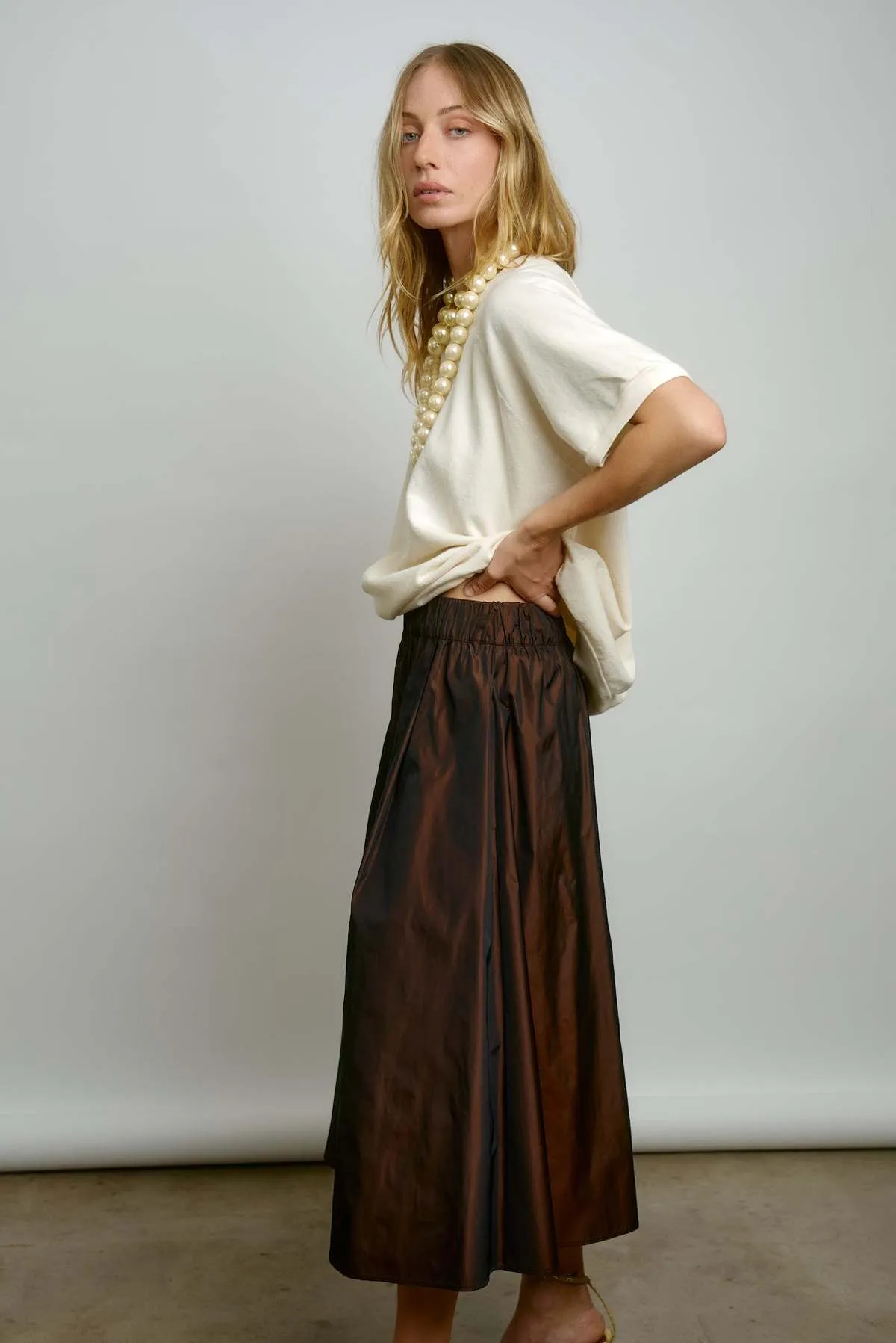 Le Skirt - Brown Taffeta