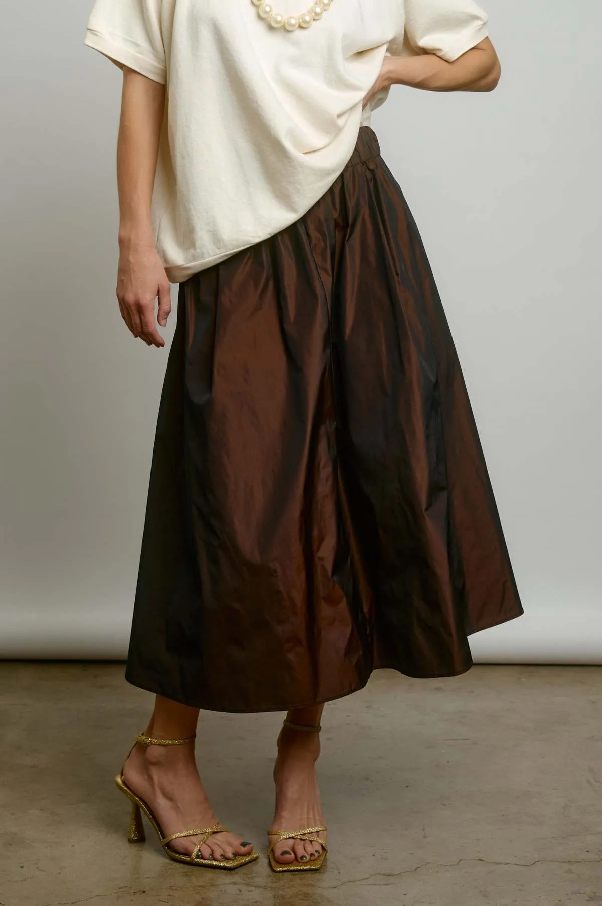 Le Skirt - Brown Taffeta