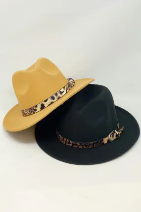 Leopard Belt Fedora Hat