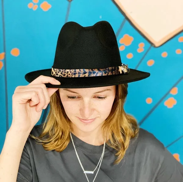 Leopard Belt Fedora Hat