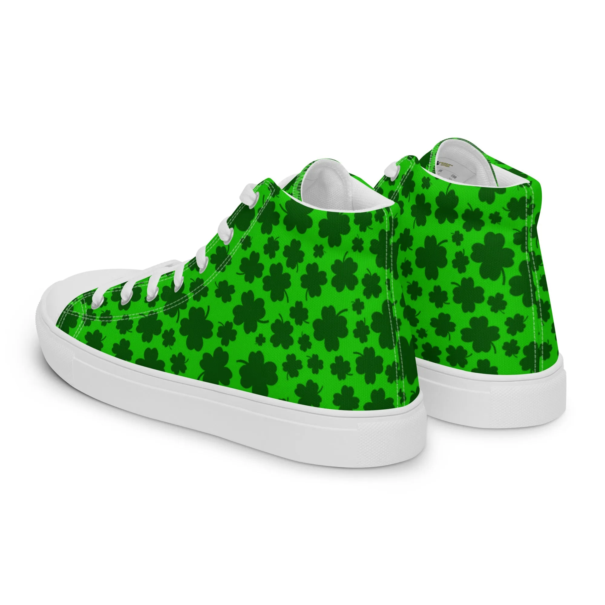 Lucky Clover Women’s High Top Canvas Shoes