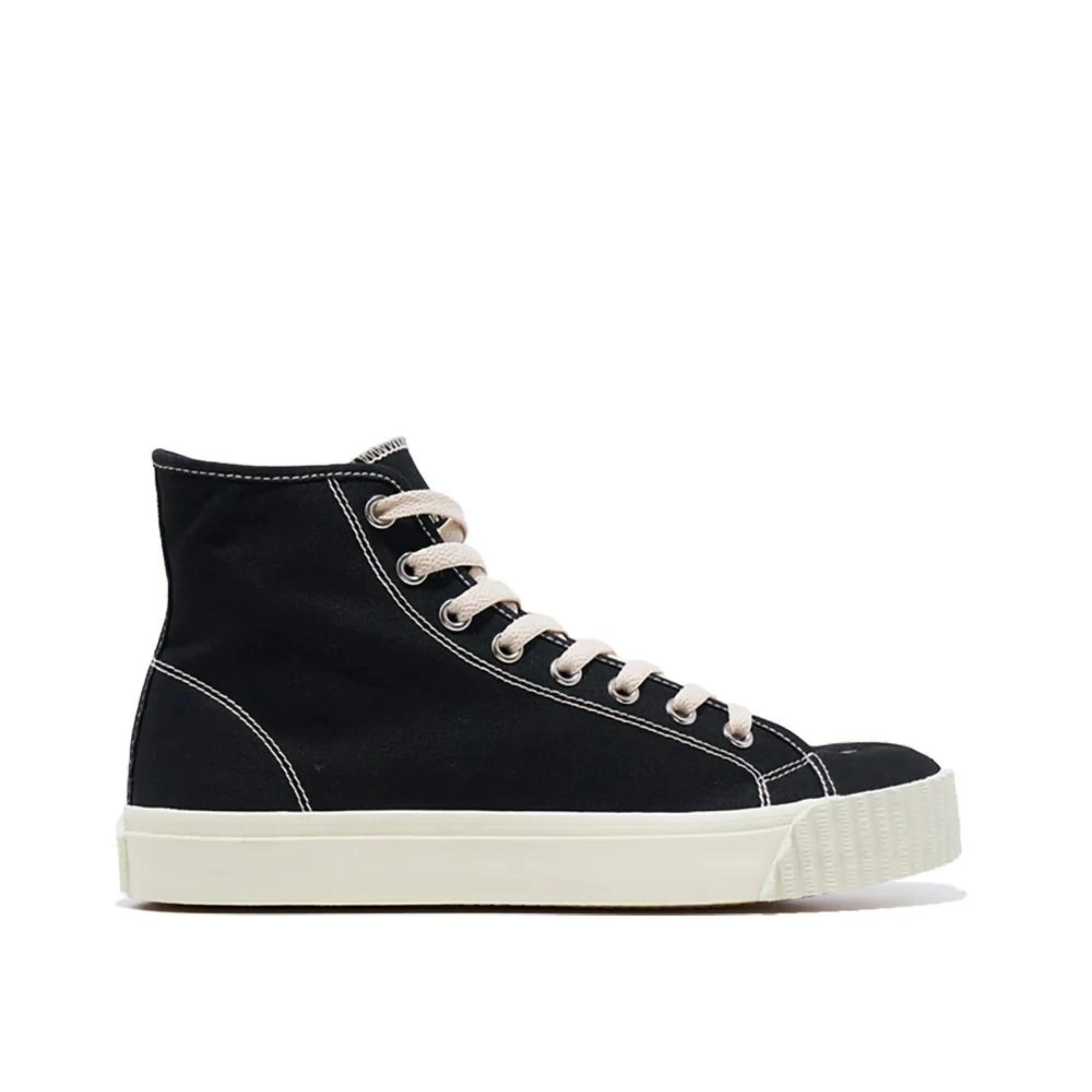 Maison Margiela  Men's Tabi Sneakers High H0958-Black/White 