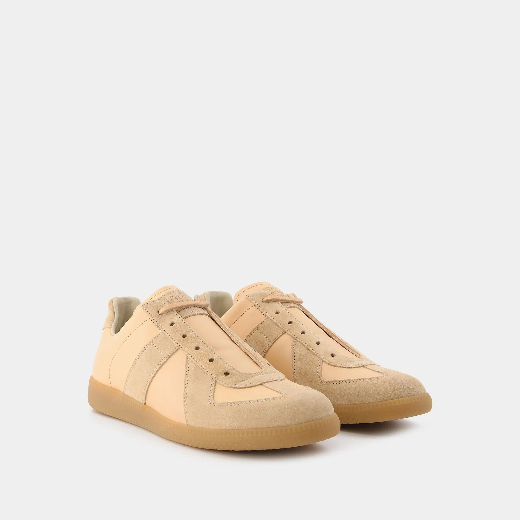 Maison Margiela  Replica Sneakers in Beige Leather