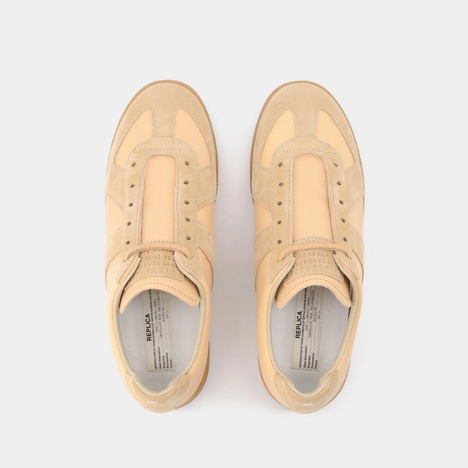 Maison Margiela  Replica Sneakers in Beige Leather