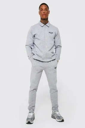 Man Zip Through Harrington Tracksuit | boohooMAN UK