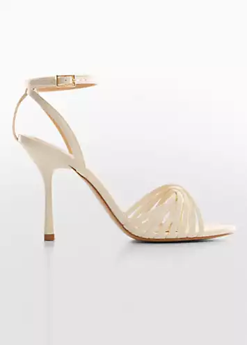 Mango Vicky Natural White Strappy Heeled Sandals | Grattan