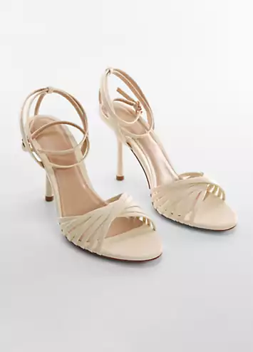 Mango Vicky Natural White Strappy Heeled Sandals | Grattan