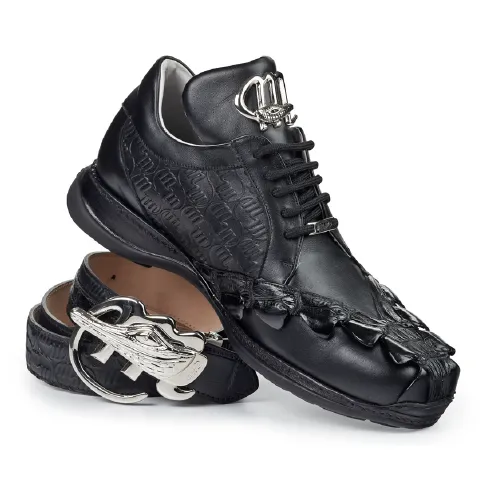 Mauri 8543 Hot Rod Nappa & Hornback Sneakers Black (Special Order)