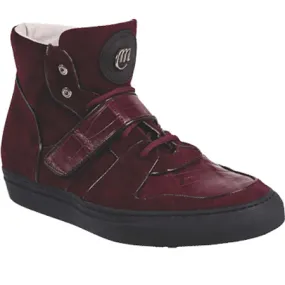 Mauri 8877 Croco & Suede High Top Sneakers Ruby Red (Special Order)