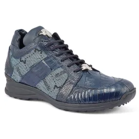 Mauri Graffiti 8425 Ostrich Leg / Baby Croc / Mauri Fabric & Nappa Sneakers W Blue