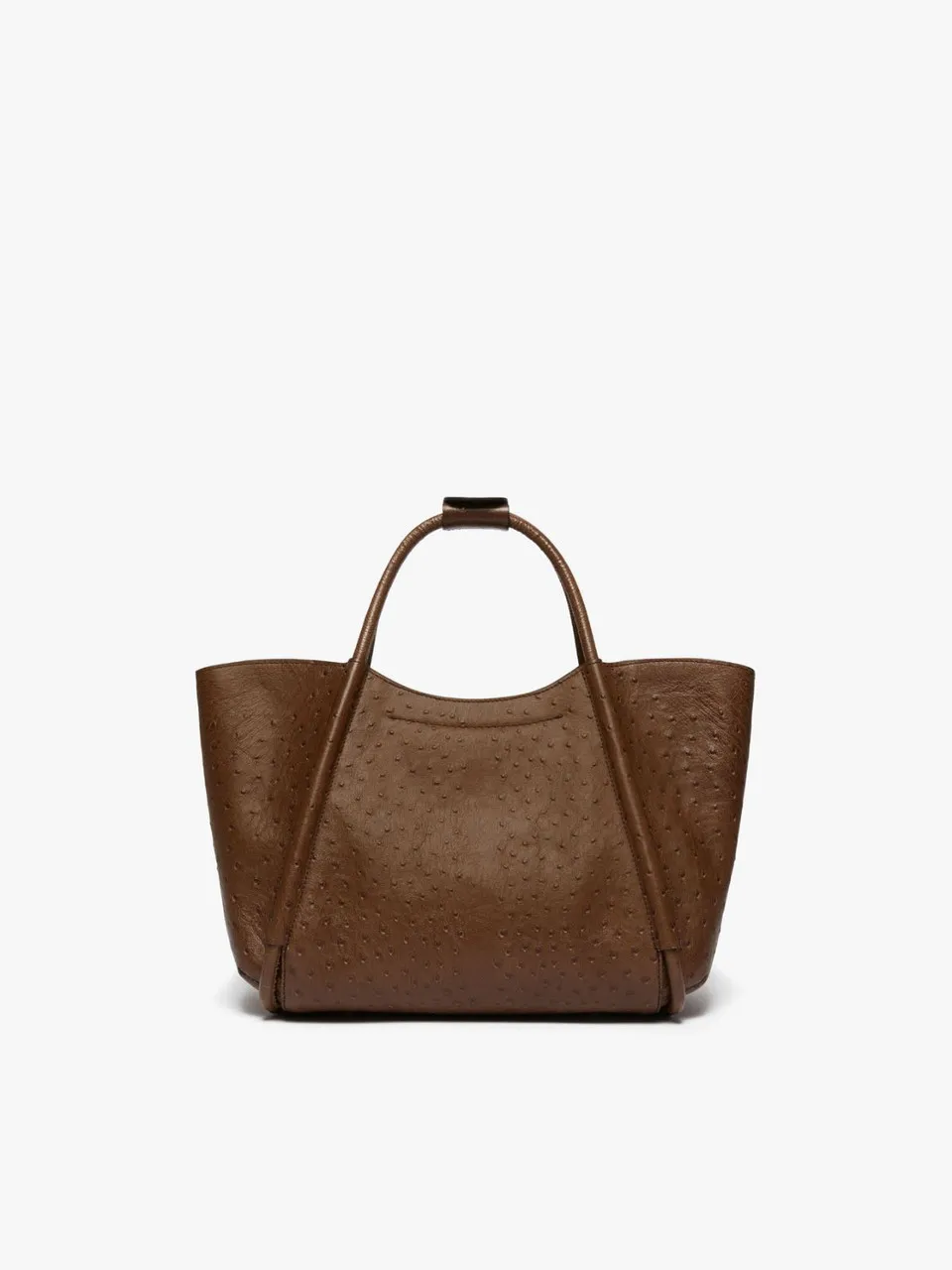 MAX MARA Small ostrich-print leather marine bag -                         -                     -                