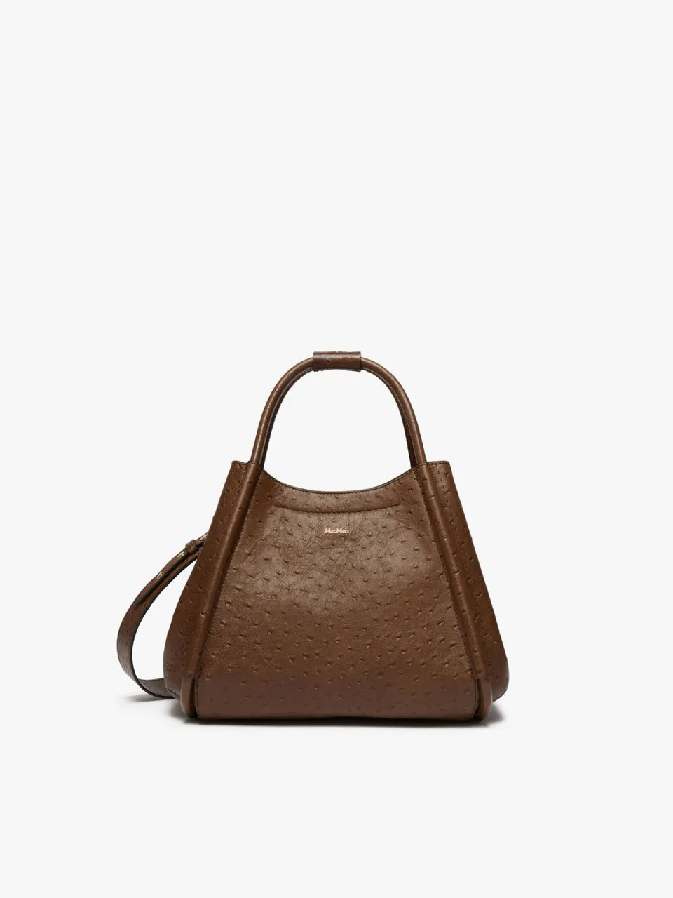 MAX MARA Small ostrich-print leather marine bag -                         -                     -                