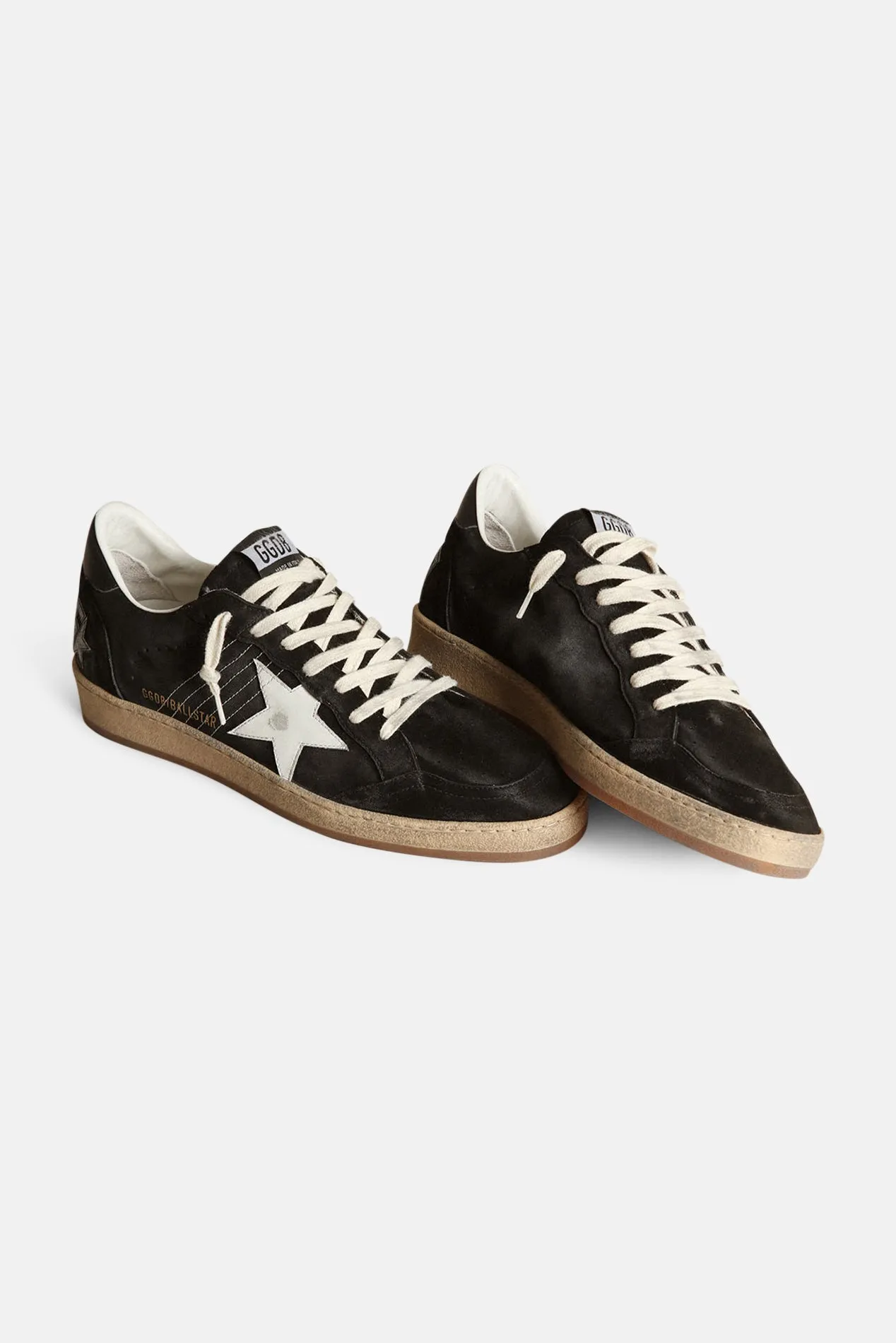 Men's Ball Star Sneakers Black Suede/White Star