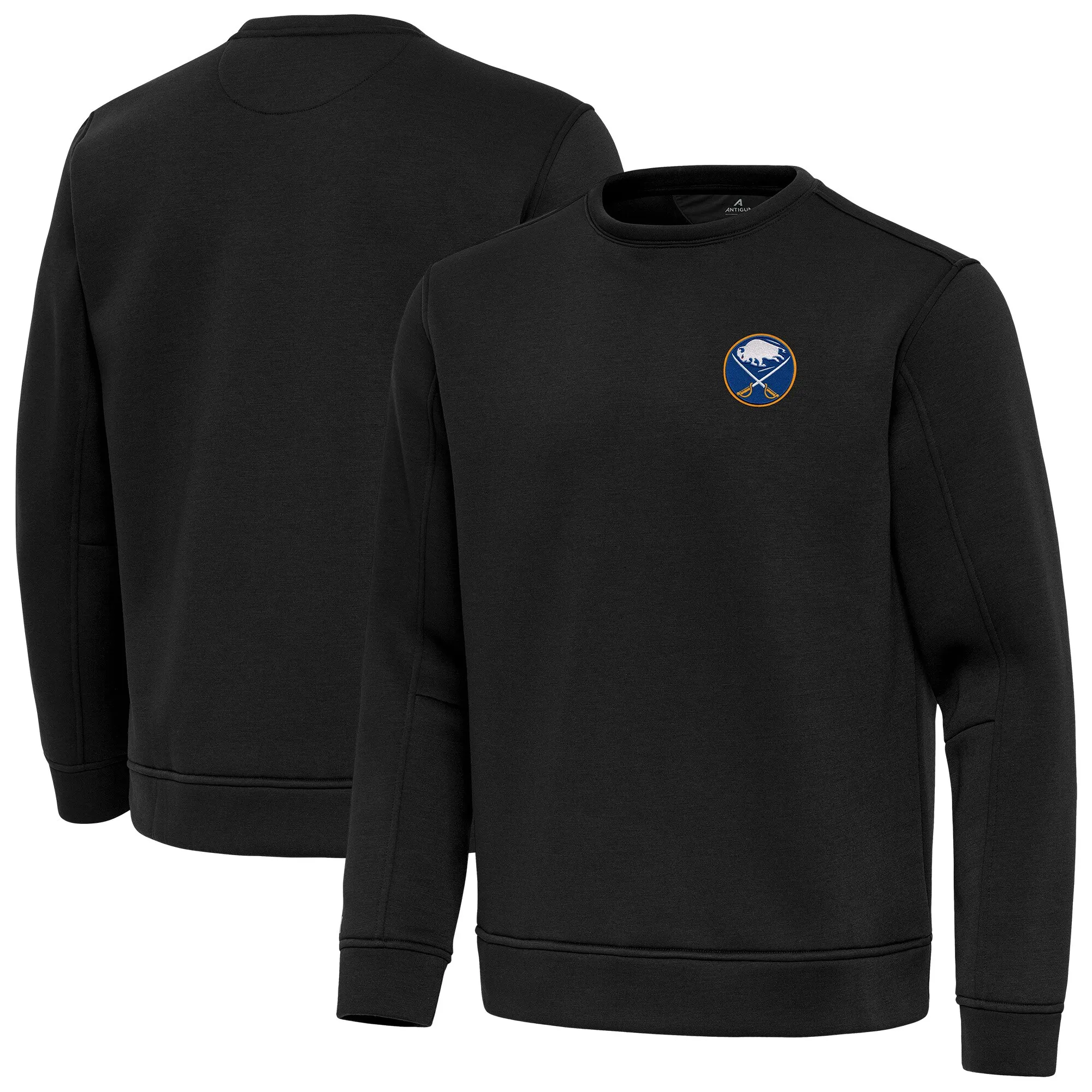 Men's Buffalo Sabres Antigua Black Relevant Lightweight Pullover Sweatshirt