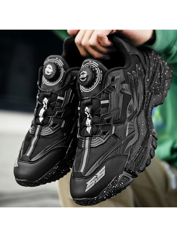   Men'S Button Lace Running Stylish Wings Pattern Clunky Sneakers   