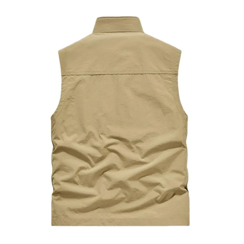 Men's Casual Outdoor Quick-drying Stand Collar Multi-pocket Vest (T-Shirt Excluded) 28472194M