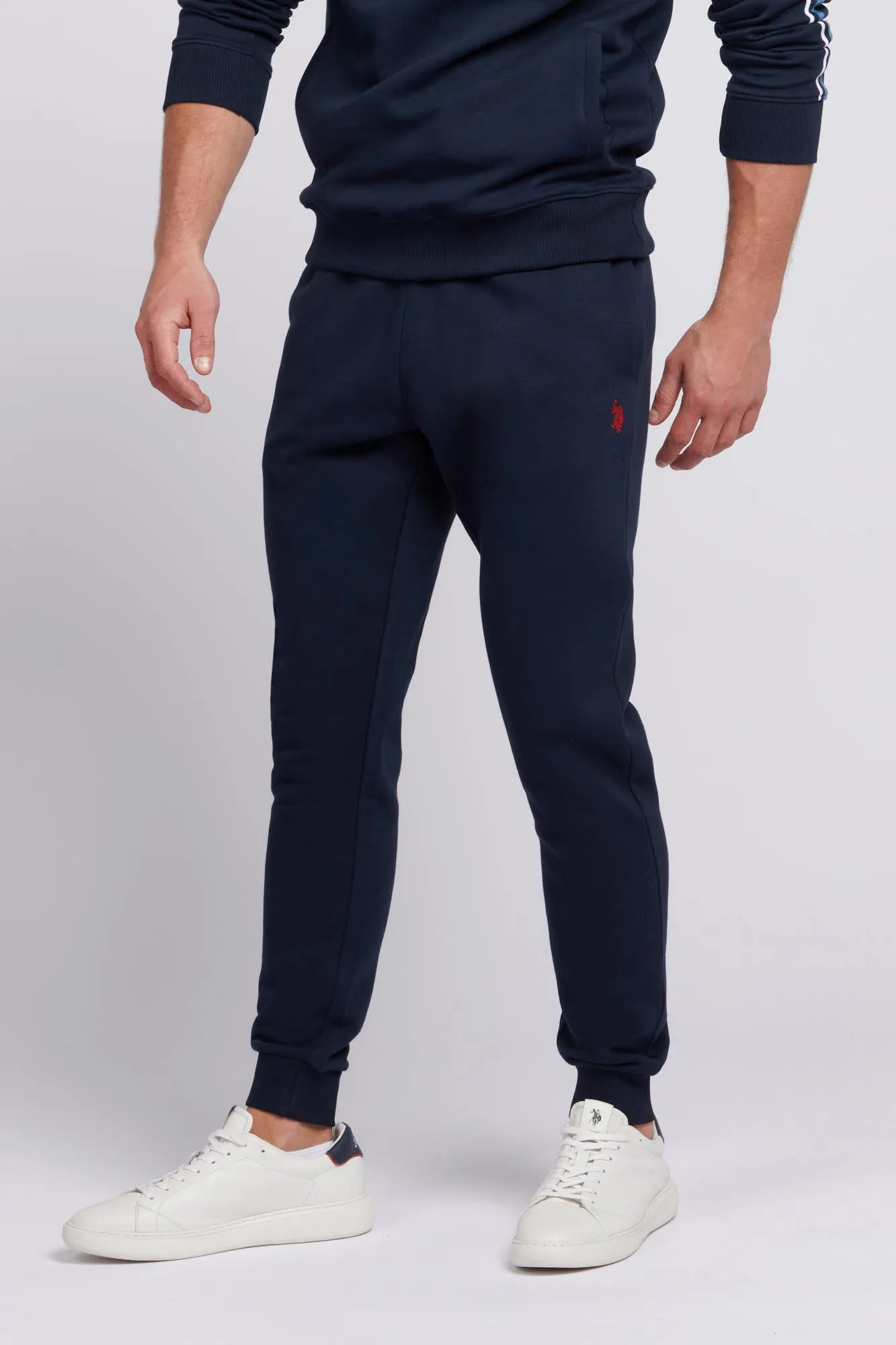 Mens Double Horsemen Joggers in Dark Sapphire Navy / Haute Red DHM