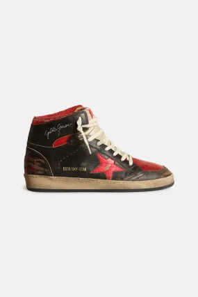 Men's Sky Star Sneakers Shiny Black/Red Star