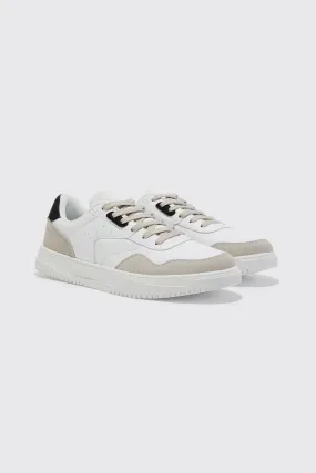 Multi Panel Perforated Detail Trainers | boohooMAN UK