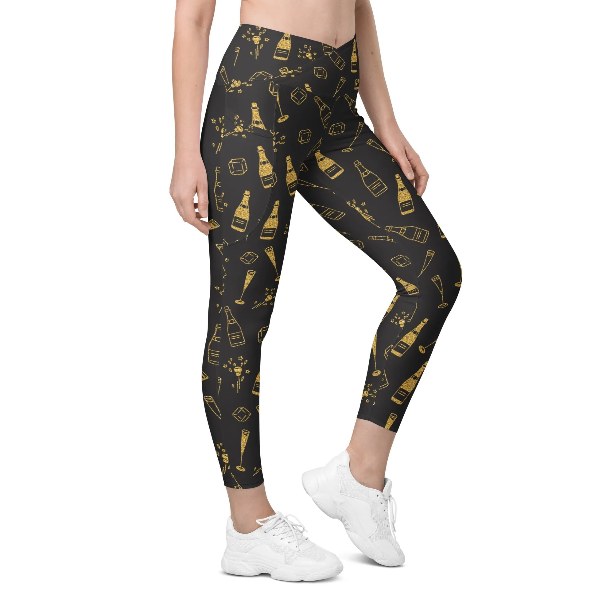 New Year Celebration Crossover Leggings With Pockets