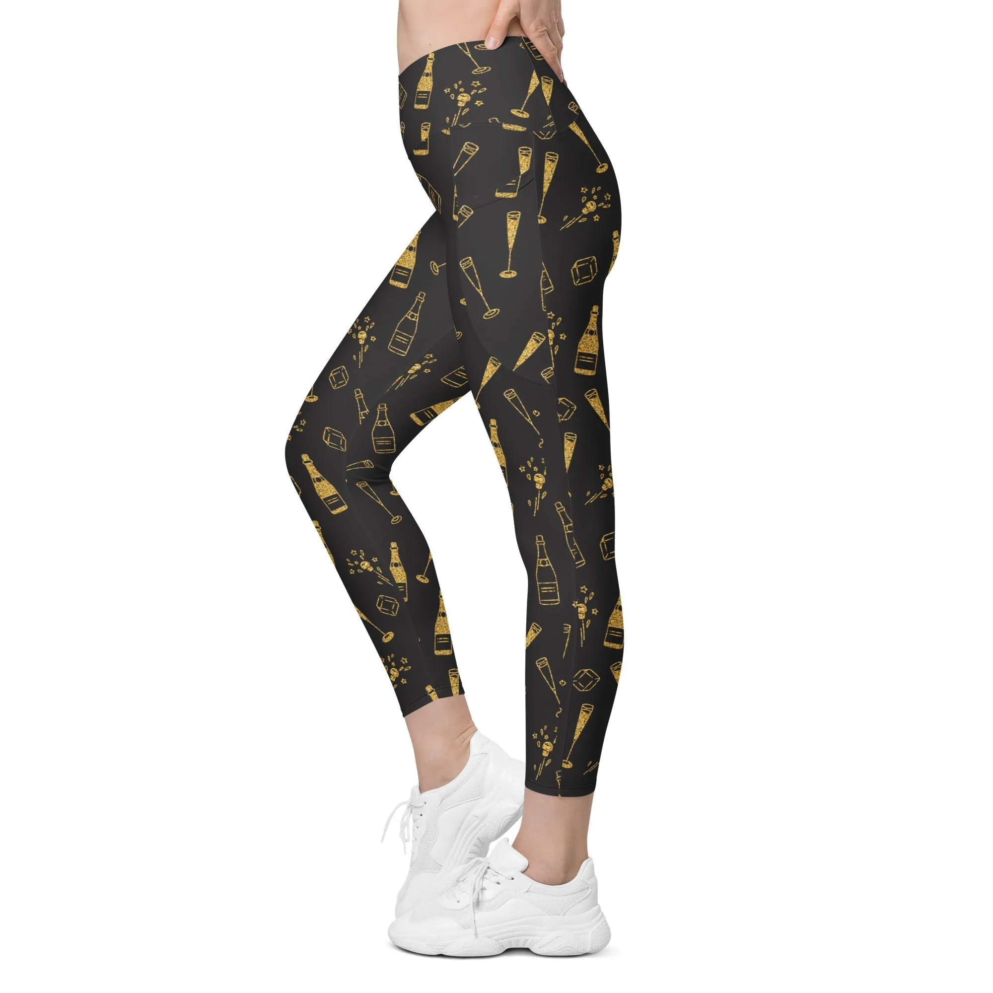 New Year Celebration Crossover Leggings With Pockets