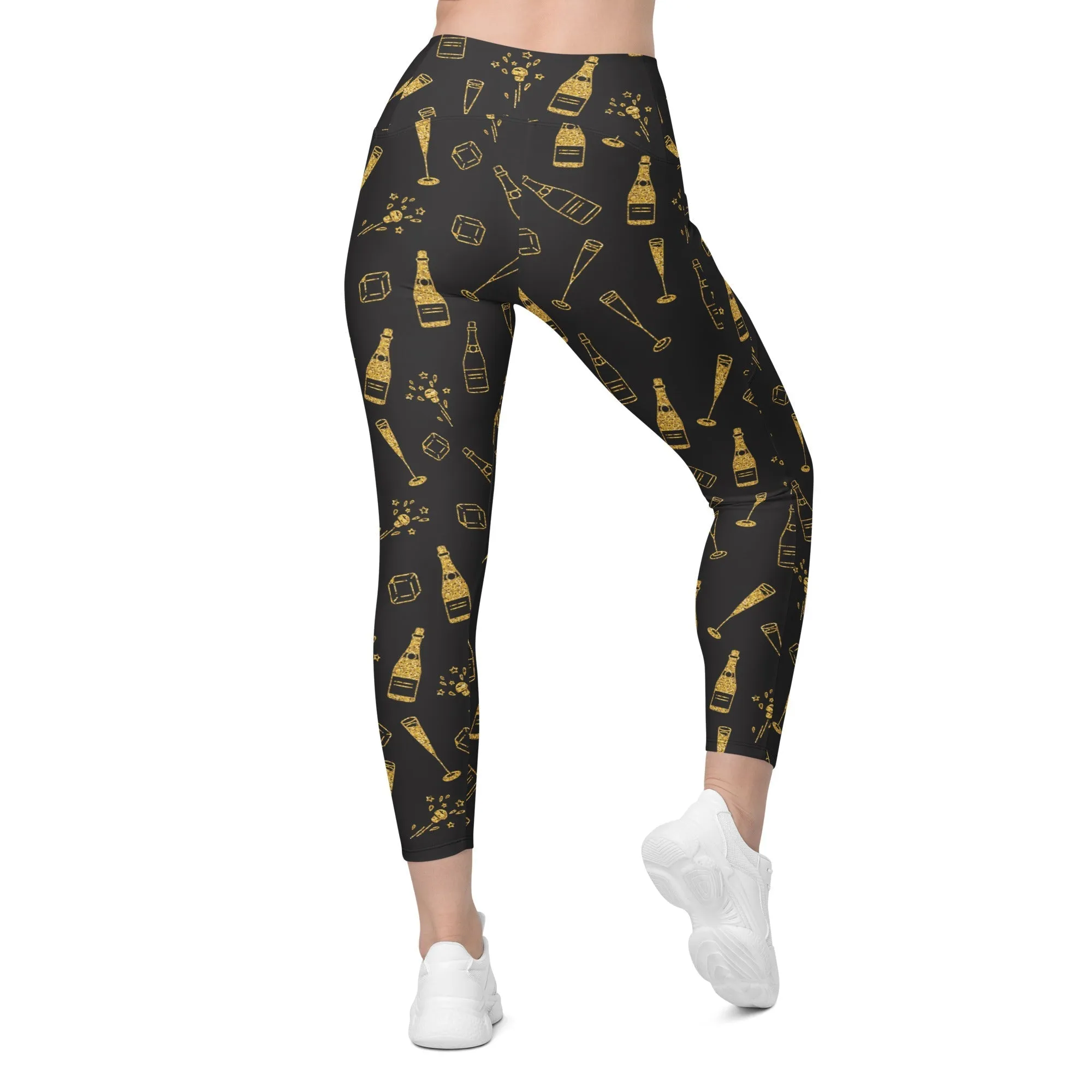 New Year Celebration Crossover Leggings With Pockets