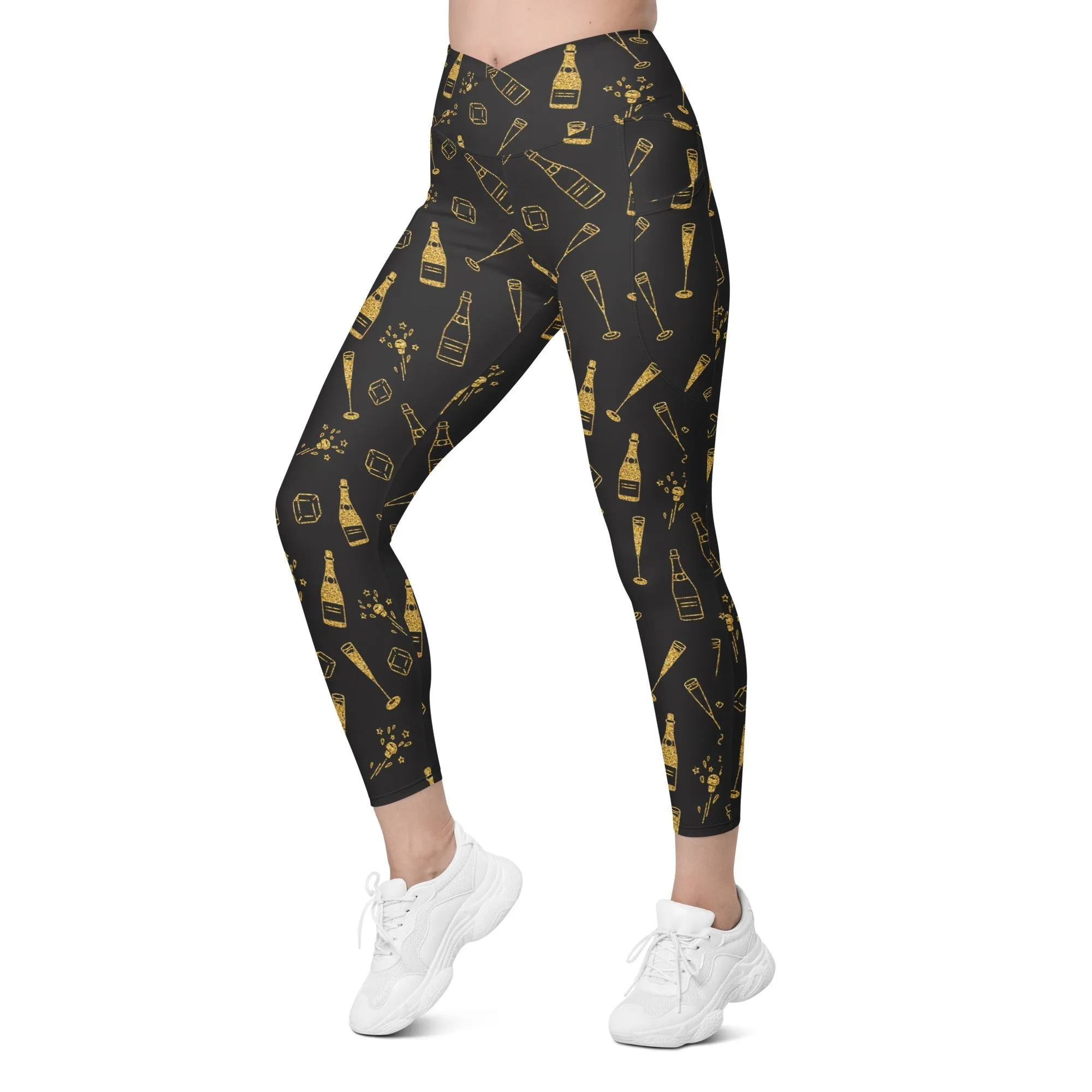 New Year Celebration Crossover Leggings With Pockets