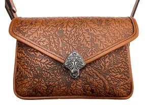 Oak Leaves Leather Cell Phone Handbag