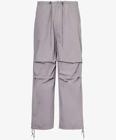 Obey Mens Grey Sky Mina Parachute patch-pocket relaxed-fit cotton trousers